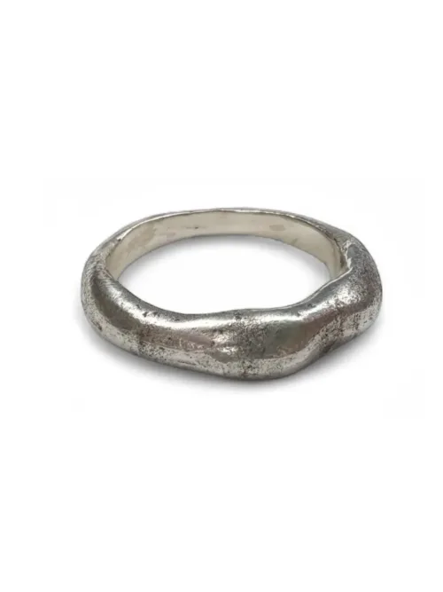 chunky sterling silver solid ring. Great for building a ring stack. Adds texture to any ring style. Ocean safe