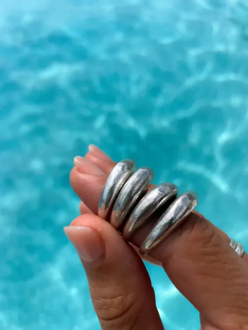 chunky sterling silver solid ring. Great for building a ring stack. Adds texture to any ring style. Ocean safe