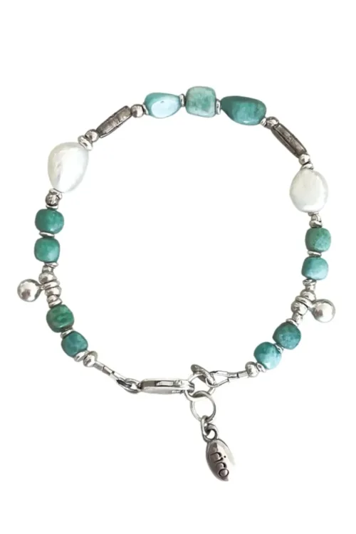amazonite gemstone bracelet with sterling silver women's bracelet