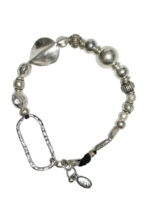 chunky pure silver bracelet - perfect for bracelet stack - women's bracelet - ocean safe