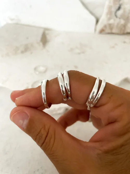 organic form sterling silver ring water safe great for ring stacks