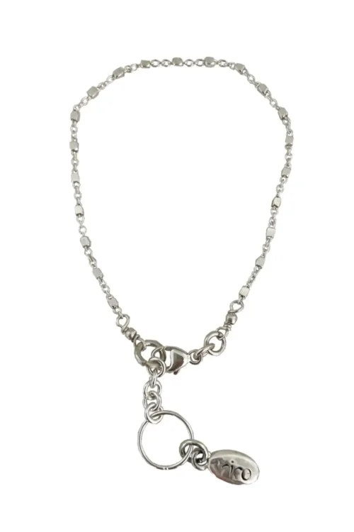 sterling silver dainty chain bracelet - cubed satellite chain - women's style