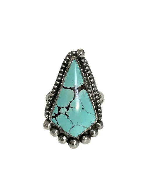 handmade sterling silver natural turquoise gemstone ring by rico designs silver jewellery. handmade in Sydney Australia