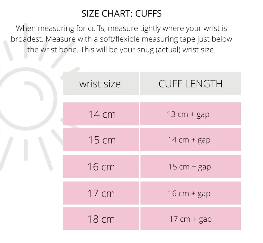 handmade silver jewellery cuff bracelet size chart
