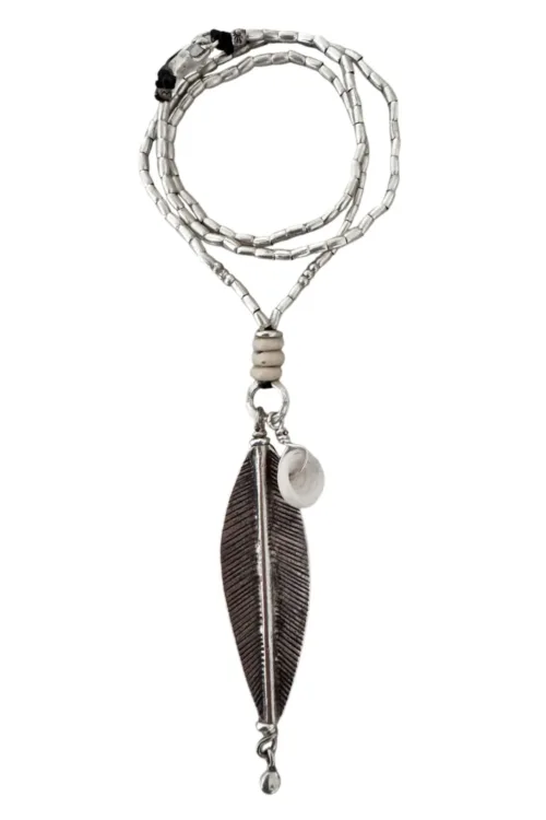 large leaf pure silver necklace with puri shell ocean safe island vibes jewellery
