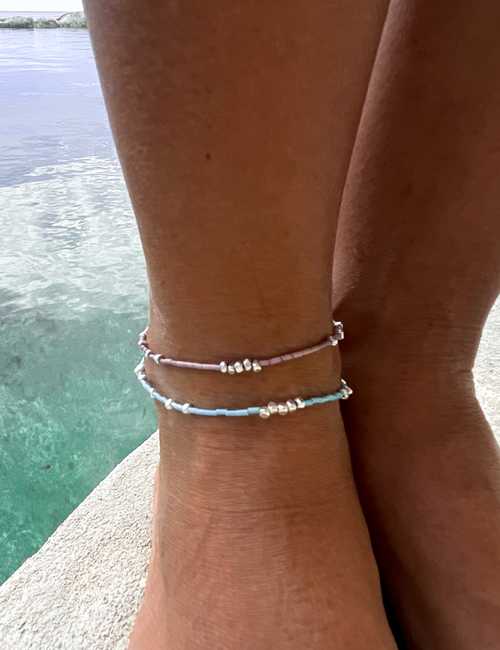 minimal silver anklet