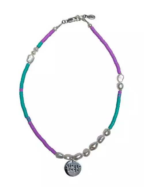 bright colour short necklace