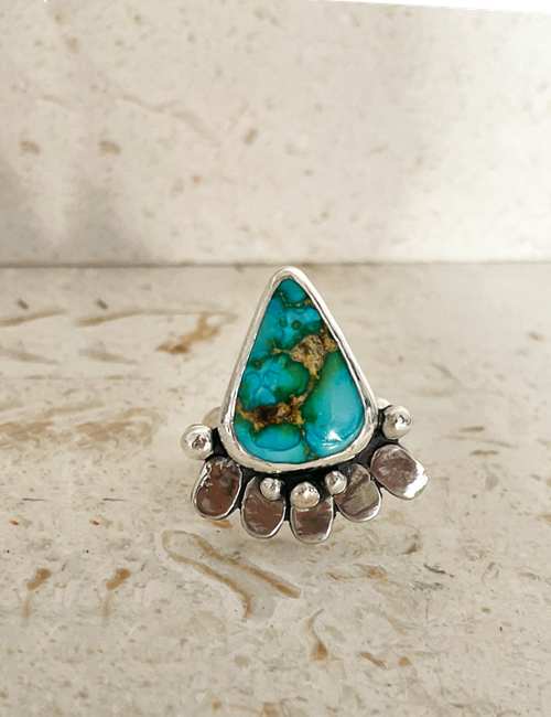 turquoise gemstone silver ring