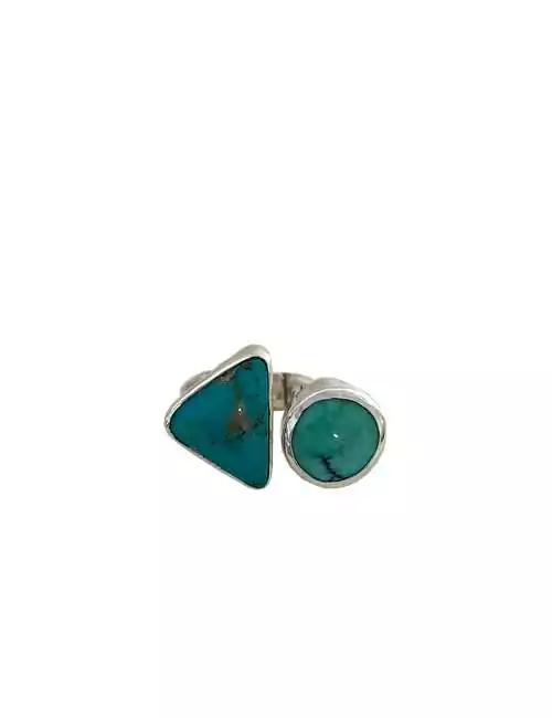 turquoise gemstone split silver ring