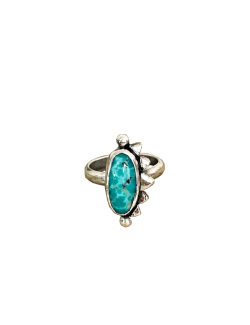 sterling silver with natural turquoise ring