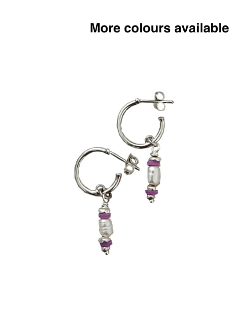 sterling silver half hoop pearl earring