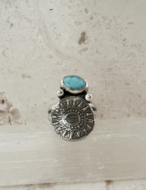 turquoise disc rings