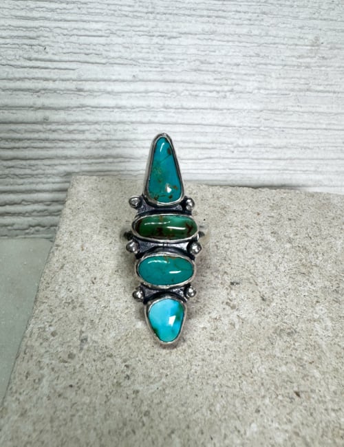 stone stacked turquoise ring