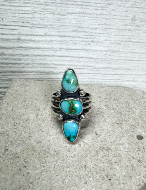 stone stacked turquoise ring