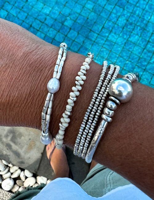 pearl silver bracelet