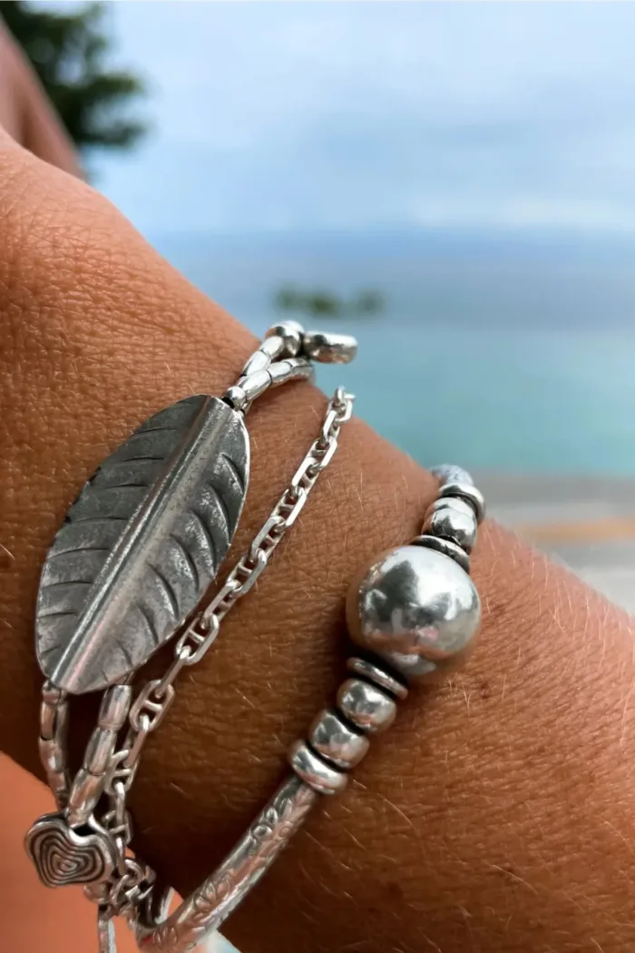 the perfect pure silver bracelet stack. Ocean safe bracelets that can be worn everyday. Handmade in Sydney, Australia.