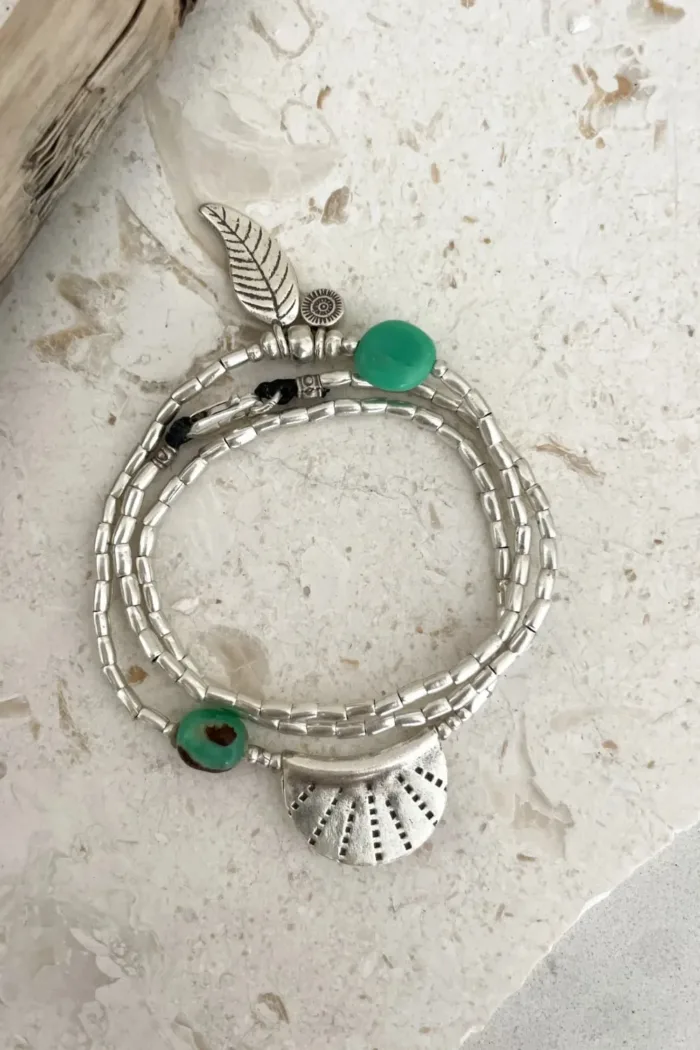 handmade pure silver wrap bracelet for everyday wear - ocean safe