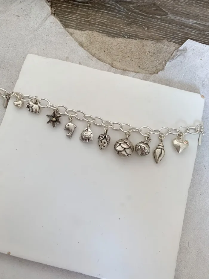 sterling silver large link chain bracelet. ocean safe. customisable add on charm options.