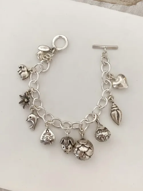 sterling silver large link chain bracelet. ocean safe. customisable add on charm options.