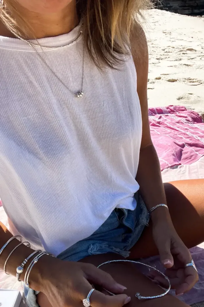 pure silver memory necklace. Collar style, easy to slip on. They look great stacked and styled with other necklaces
