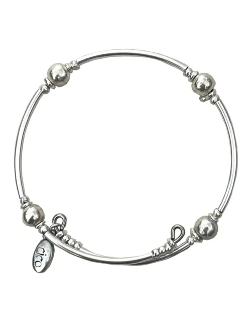 pure silver memory wrap bracelet perfect two add texture to a bracelet stack. small silver balls with sterling silver curve tubes. minimal style bracelet