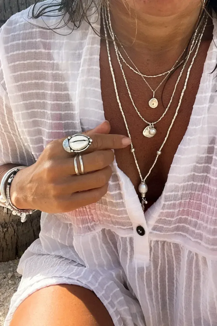 initial blob silver pendant necklace personalised necklace handmade and ocean safe