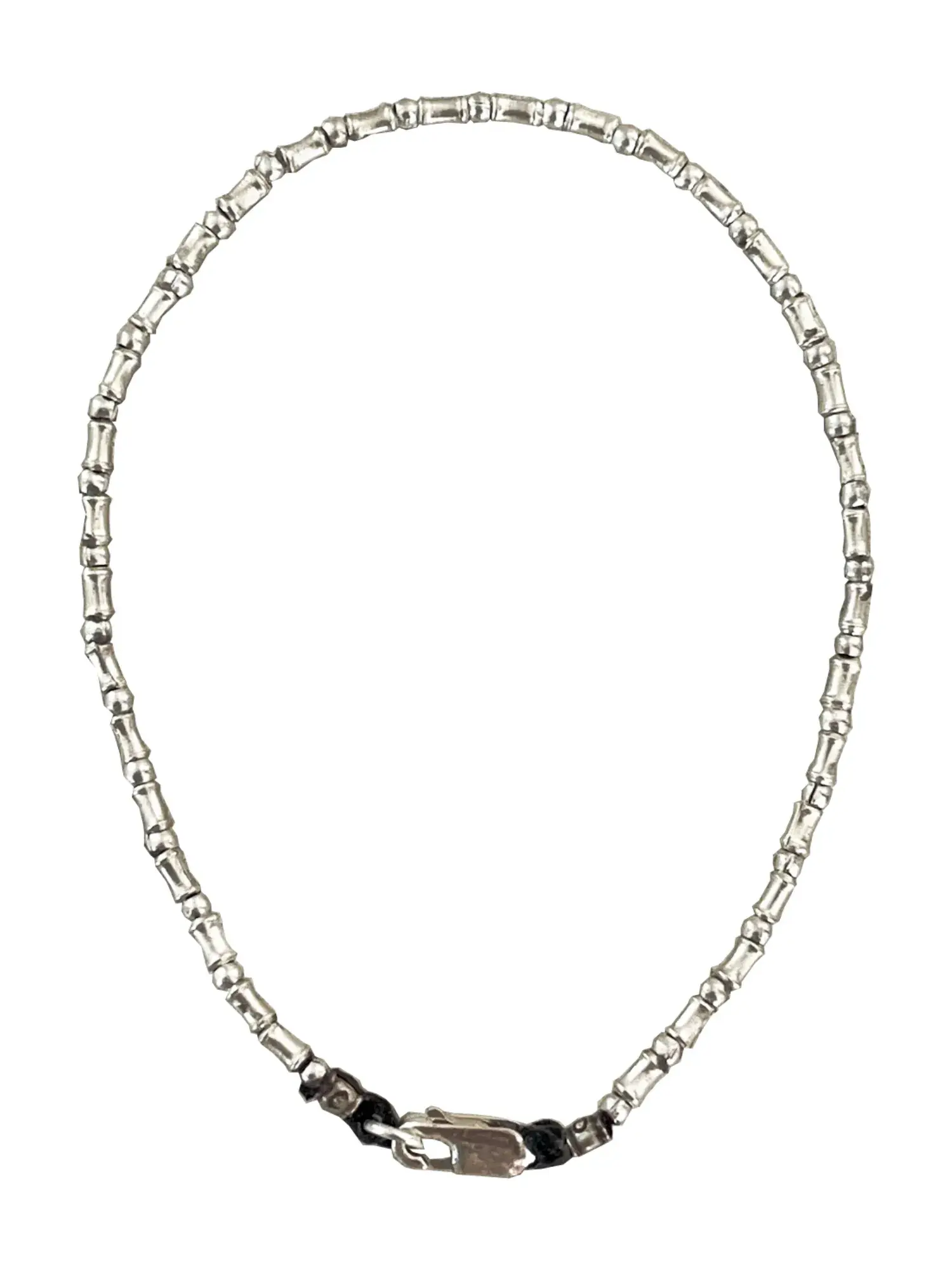 simple style pure silver anklet with bamboo like texture. made to wear everyday. Staple jewellery - ocean safe