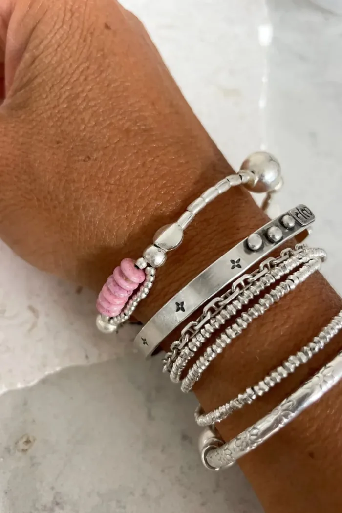 Handmade solid sterling silver cuff bracelet featuring - handmade in Australia by Rico Designs Jewellery
