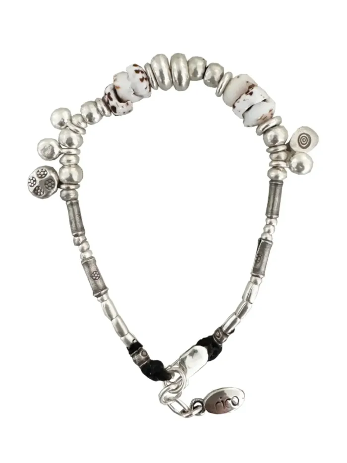 Handmade pure silver bracelet featuring tiger shell– ocean safe jewellery for everyday wear