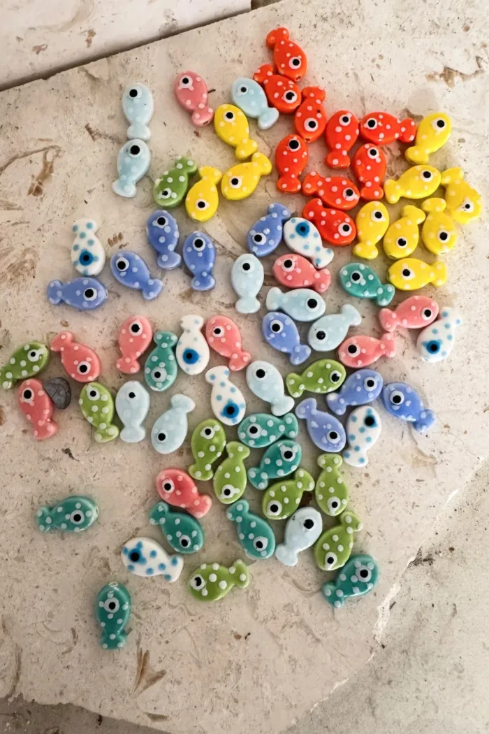 fish bead colour options handmade jewellery