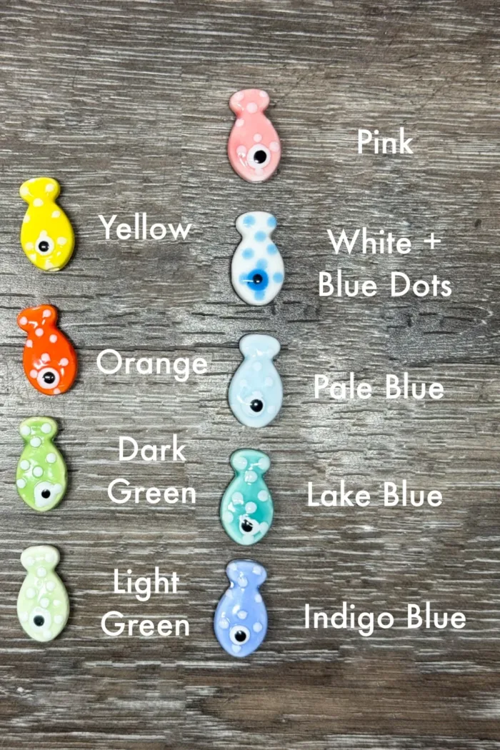 FISH bead colour options handmade jewellery