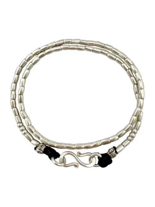tight double sterling silver wrap bracelet for everyday wear water safe