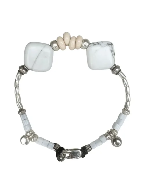 white washed pure silver bracelet. perfect for those beach bums and to add texture to any bracelet stack. Ocean safe