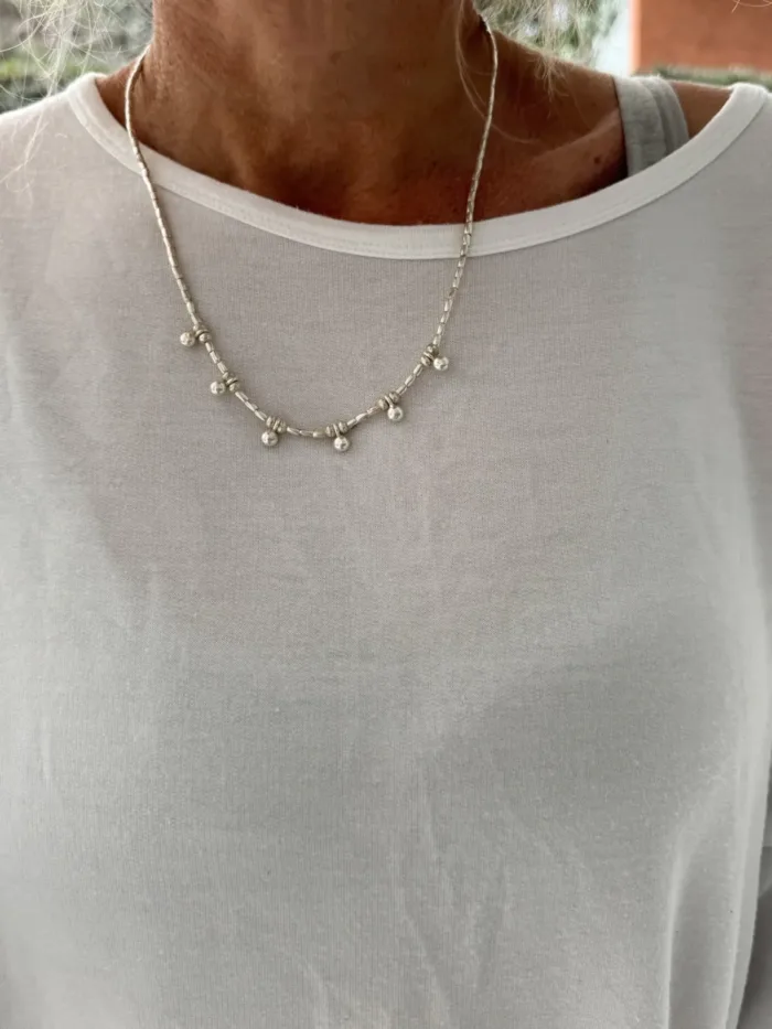 bohemian-style-sterling-silver-wrap-bracelet. Wear 3 ways - anklet, bracelet, necklace. water safe