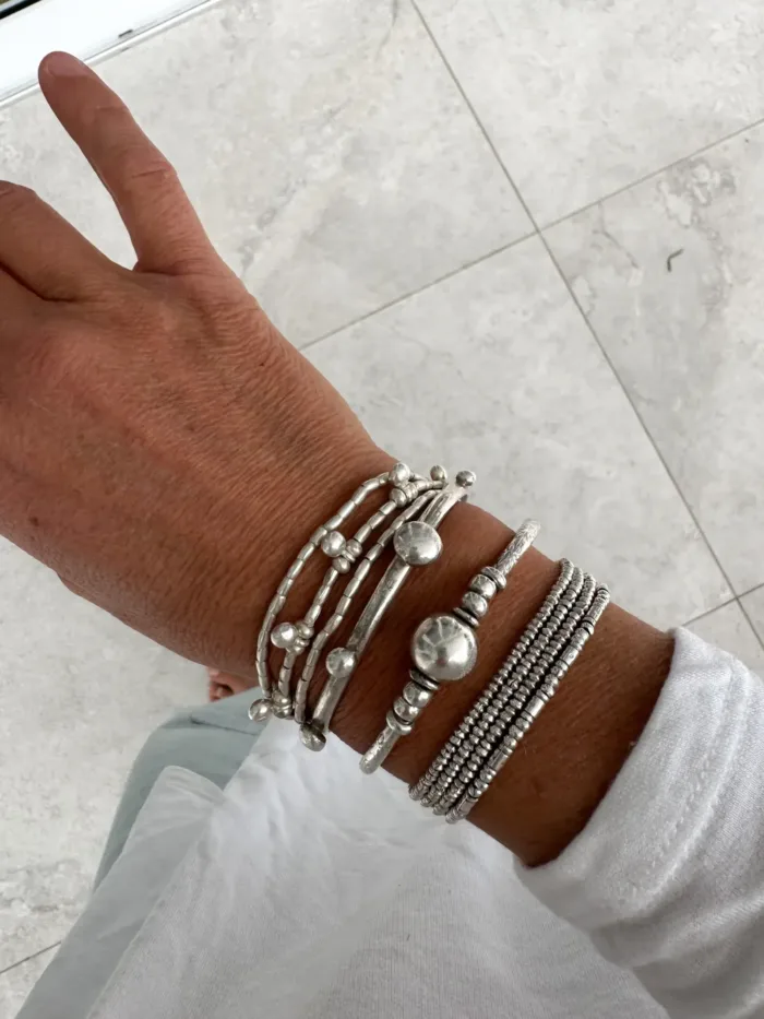 bohemian-style-sterling-silver-wrap-bracelet. Wear 3 ways - anklet, bracelet, necklace. water safe