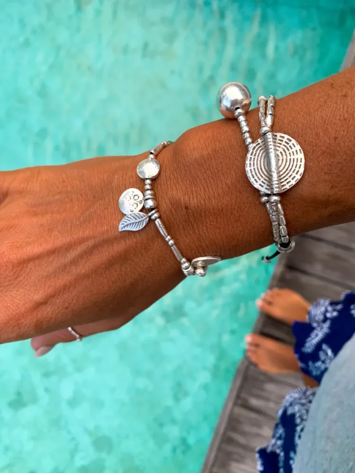 pure silver bracelet perfect two add texture to a bracelet stack. beach vibes and ocean safe. staple jewellery for everyday wear