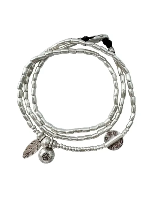 water safe sterling silver jewellery wild heart triple wrap bracelet boho style