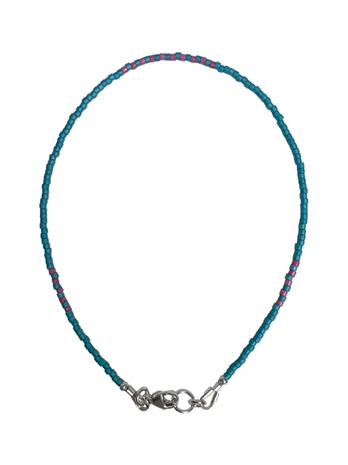 minimal style seed bead anklet.