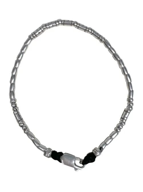 minimal style silver bracelet for everyday wear. perfect to add into a bracelet stack. tug proof and ocean safe