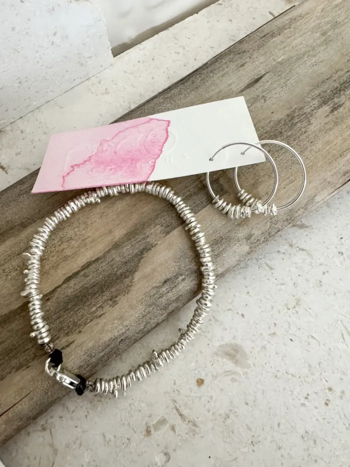 pure silver bracelet perfect two add texture to and beach bracelet stack. ocean safe