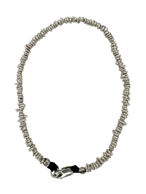 pure silver faceted raw disc anklet. Chunky style and looks great worn solo or stacked with other anklets. Ocean safe for everyday wear.