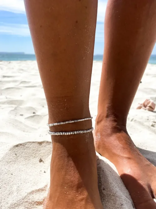 simple style pure silver anklet. Made to wear everyday. Staple jewellery - ocean safe