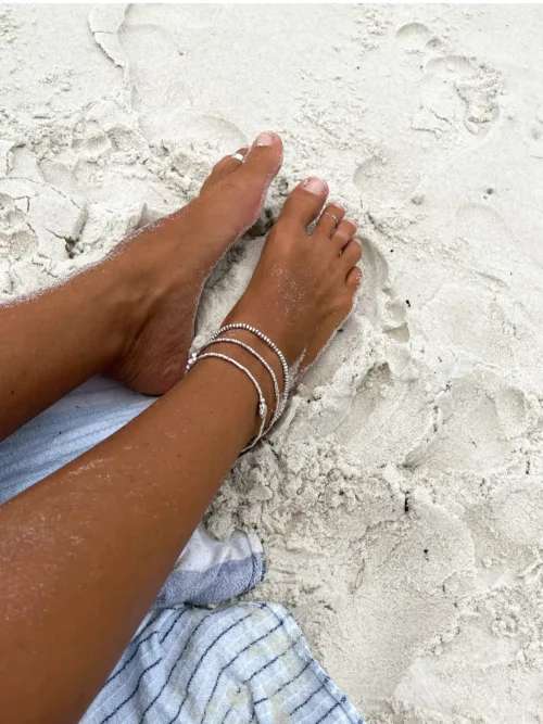 simple style pure silver anklet. Made to wear everyday. Staple jewellery - ocean safe