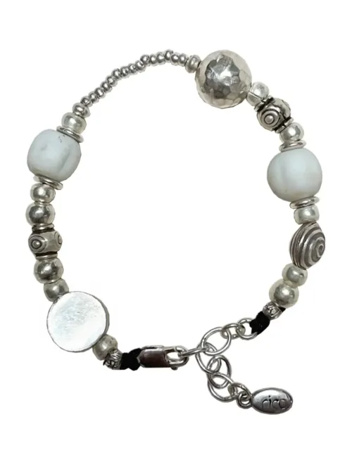 pure silver bracelet with rustic recycled glass. chunky style. the perfect addition to add texture to your bracelet stack. ocean safe silver jewelry