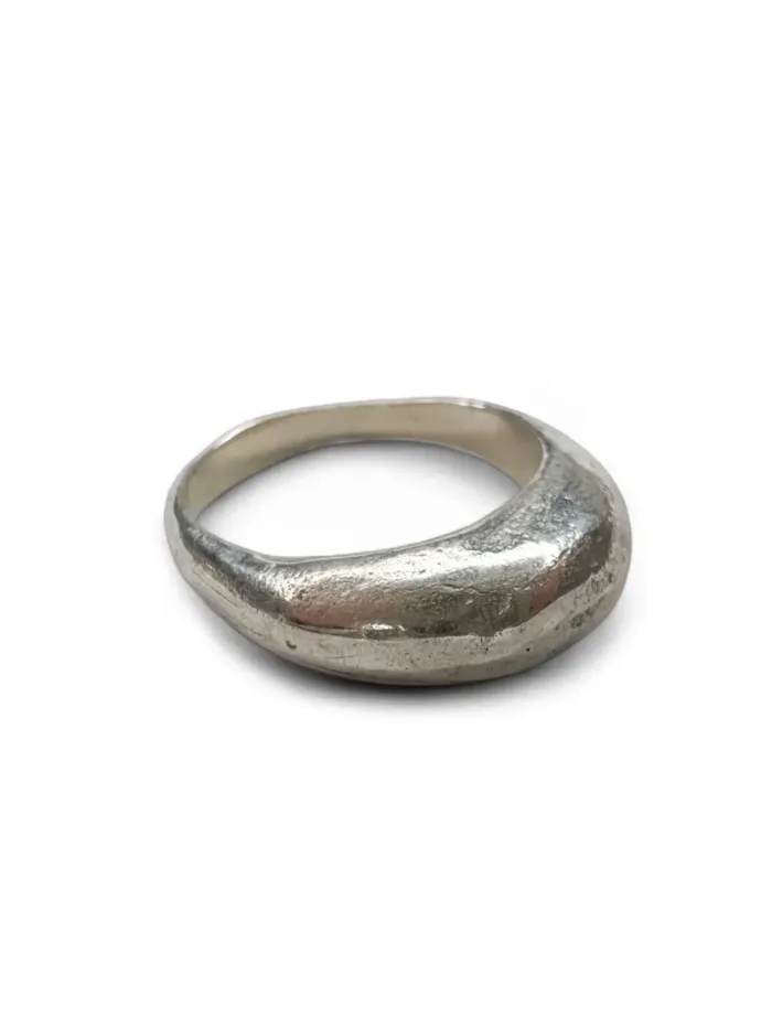 chunky sterling silver solid ring. Tall profile. Great for building a ring stack. Adds texture to any ring style. Ocean safe
