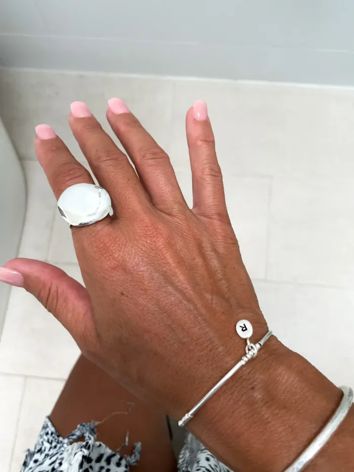 pure silver memory wrap bracelet. Customisable initial charm pendant. Personalise this bracelet your way.