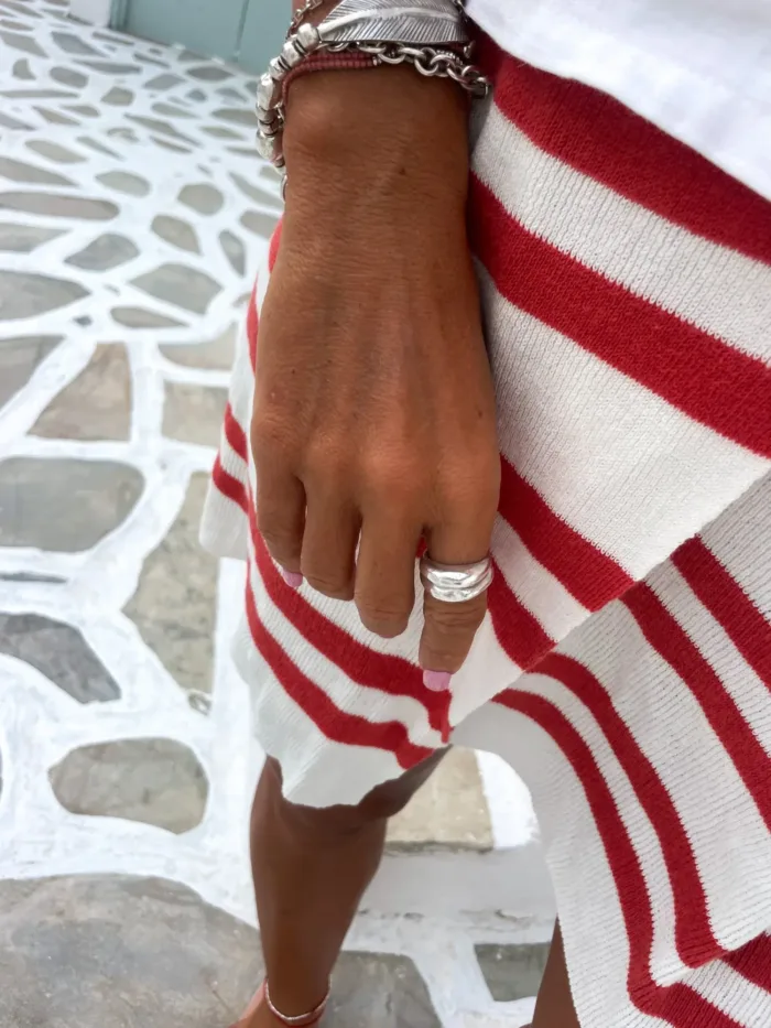 chunky sterling silver solid ring. Great for building a ring stack. Adds texture to any ring style. Ocean safe