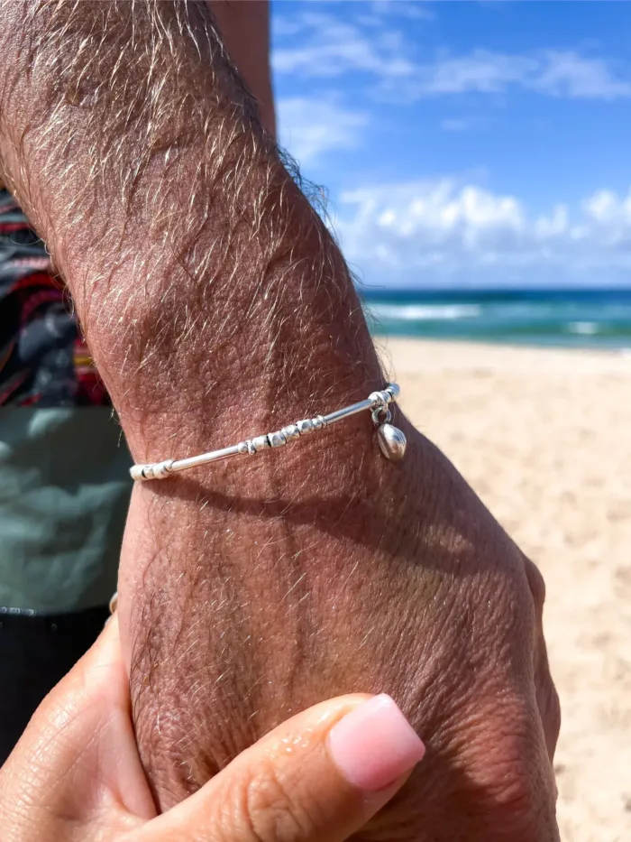 pure silver memory wrap bracelet perfect two add texture to a bracelet stack. bamboo like silver minimal style bracelet