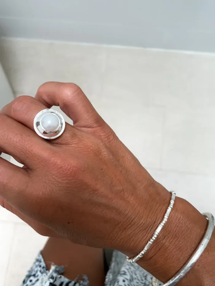sterling silver pear cocktail ring. water safe