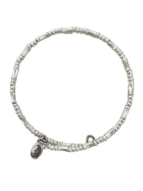pure silver memory wrap bracelet perfect two add texture to a bracelet stack. bamboo like silver minimal style bracelet